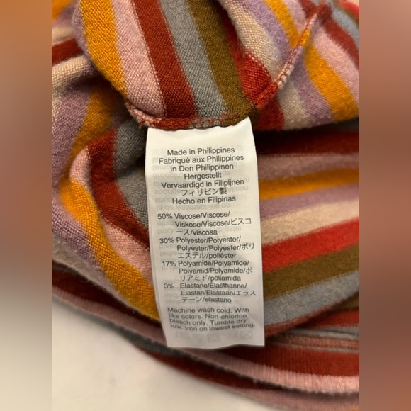 Madewell Striped Lightweight Sweater with cuffed sleeves. - Picture 3 of 4